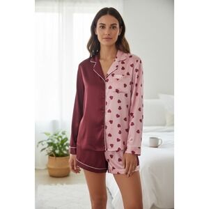 BB Dakota Satin Hearts Pj Set NWT sz X-Large